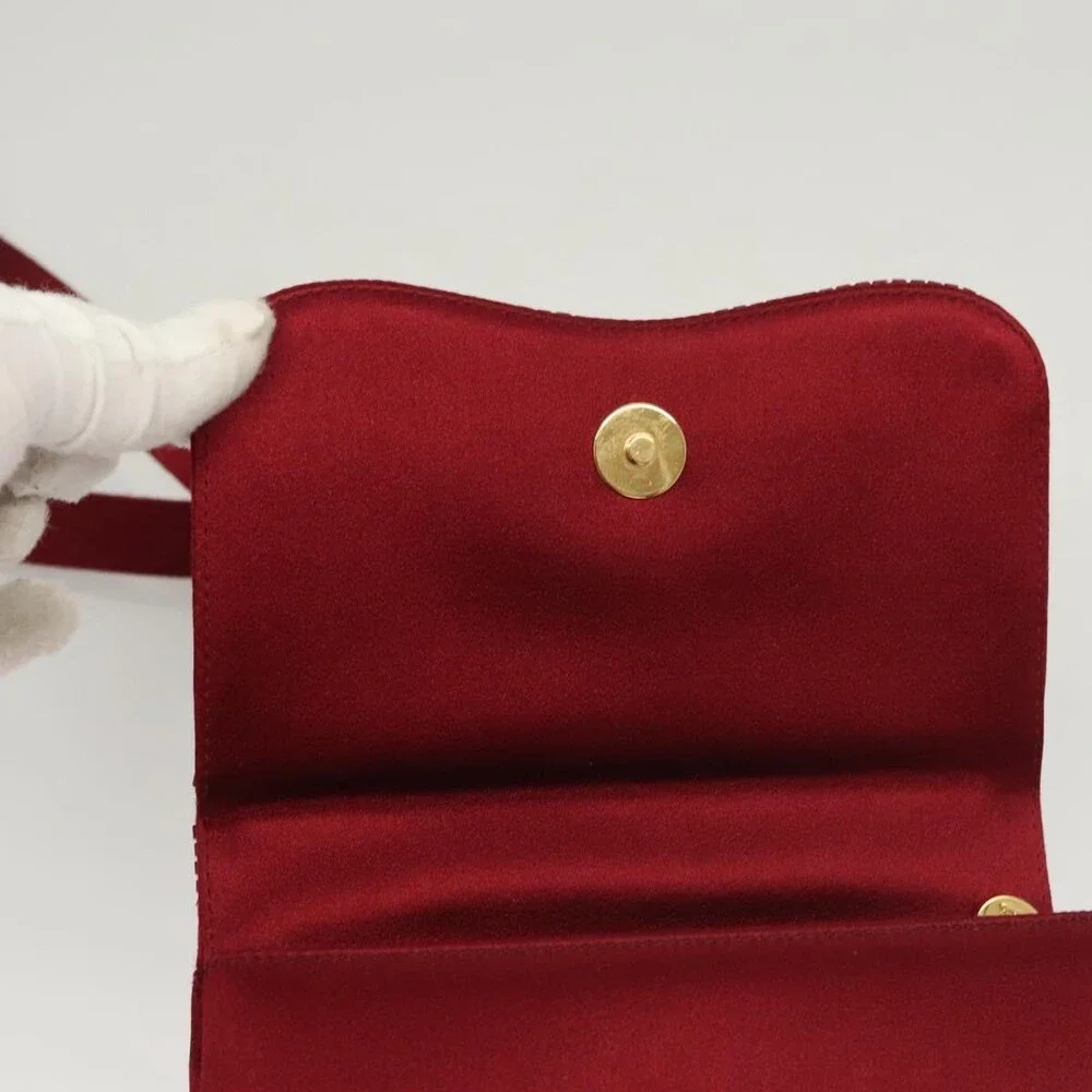 Chanel Satin Shoulder Bag Red